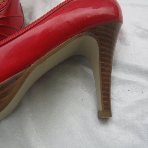 STYLISH APOSTROPHE RED PEEPTOE HEELED SHOES, PAYTON 41477, 8.5M - Picture 6 of 7